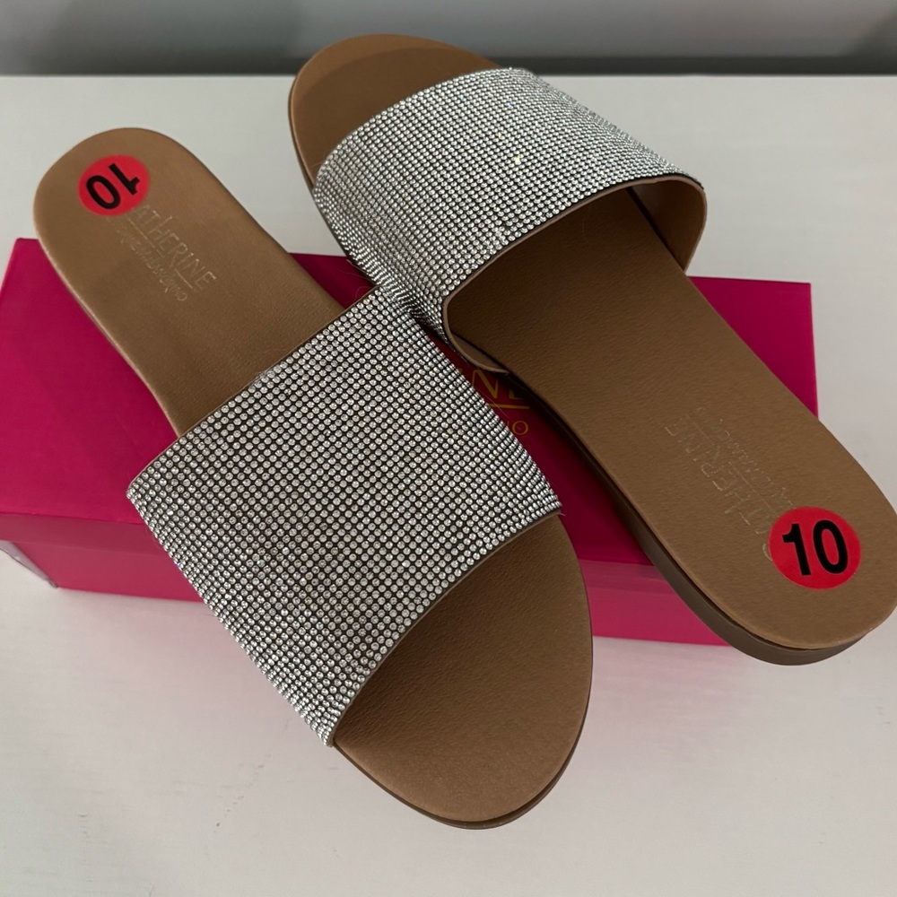 Elegant Silver Rhinestone Women's Sandals - Picture 2 of 4